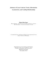 Jointness of loan contract terms, information asymmetries, and lending relationships economic doctor of philosophy thesis  