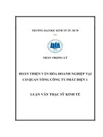 Hoàn thiện văn hóa doanh nghiệp tại cơ quan tổng công ty phát điện 1 