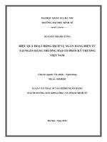 Hiệu quả hoạt động dịch vụ ngân hàng điện tử tại ngân hàng thương mại cổ phần kỹ thương việt nam    