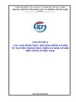 CHUYÊN ĐỀ CÁC GIẢI PHÁP THÚC ĐẨY BẢO HIỂM XÃ HỘITỰ NGUYỆN NHẰM THỰC HIỆN AN SINH XÃ HỘIBỀN VỮNG Ở VIỆT NAM