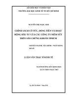 Chính sách cổ tức, dòng tiền và hoạt động đầu tư của các công ty niêm yết trên sàn chứng khoán việt nam 