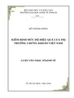 Kiểm định mức độ hiệu quả của thị trường chứng khoán việt nam 