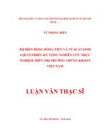 Độ biến động dòng tiền và tỷ suất sinh lợi cổ phiếu kỳ vọng nghiên cứu thực nghiệm trên thị trường chứng khoán việt nam 