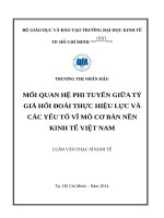 Mối quan hệ phi tuyến giữa tỷ giá hối đoái thực hiệu lực và các yếu tố vĩ mô cơ bản nền kinh tế việt nam 