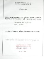 Hoàn thiện công tác đánh giá nhân viên tại ngân hàng thương mại cổ phần kỹ thương việt nam    