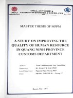 A study on improving the quality of human resource in quang ninh province customs department 
