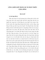 LỒNG GHÉP GIỚI TRONG dự án PHÁT TRIỂN CỘNG ĐỒNG