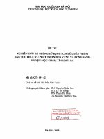 Nghiên cứu hệ thống sử dụng đất của các nhóm dân tộc phục vụ phát triển bền vững xã đông sang, huyện mộc châu, tỉnh sơn la đề tài NCKH  QT 09 42 