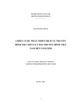 Chiến lược phát triển dịch vụ truyền hình trả tiền của đài truyền hình việt nam đến năm 2020   