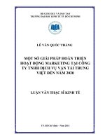Một số giải pháp hoàn thiện hoạt động marketing tại công ty TNHH dịch vụ vận tải trung việt đến năm 2020 