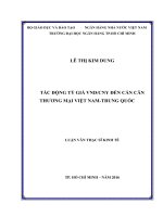 Tác động tỷ giá VND CNY đến cán cân thương mại việt nam   trung quốc 
