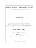 Quản trị rủi ro lãi suất tại ngân hàng thương mại cổ phần xuất nhập khẩu việt nam 