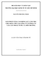 Giải pháp nâng cao động lực làm việc cho nhân viên tại công ty cổ phần tư vấn cấp thoát nước và môi trường 