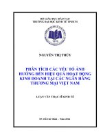 Phân tích các yếu tố ảnh hưởng đến hiệu quả hoạt động kinh doanh tại ngân hàng thương mại việt nam 