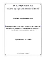 Hoàn thiện hoạt động marketing mix cho sản phẩm sức khỏe, sắc đẹp hb của thương hiệu best products của công ty TNHH catalogue shopping 