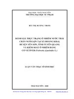 Đánh giá thực trạng ô nhiễm nước thải chăn nuôi lợn tại xã hoàng khai, huyện yên sơn, tỉnh tuyên quang và kiểm soát ô nhiễm bằng cỏ vetiver 