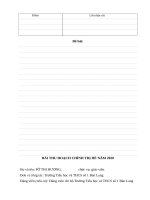 MẪU bài THU HOẠCH CHÍNH TRỊ hè năm 2020 