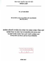 Những vấn đề cơ bản của công tác hành chính tổng hợp nhằm phục vụ đào tạo và nghiên cứu khoa học tại một đơn vị đào tạo luật chất lượng cao từ thực tiễn khoa luật  