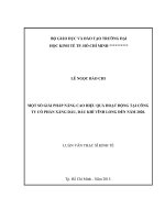Một số giải pháp nâng cao hiệu quả hoạt động tại công ty cổ phần xăng dầu, dầu khí vĩnh long đến năm 2020 