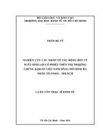 Nghiên cứu các nhân tố tác động đến tỷ suất sinh lợi cổ phiếu trên TTCK việt nam bằng mô hình ba nhân tố fama   french 