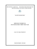 Kiểm soát nội bộ tại ngân hàng phát triển việt nam 