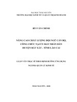 Nâng cao chất lượng đội ngũ cán bộ, công chức tại ủy ban nhân dân huyện bát xát, tỉnh lào cai 
