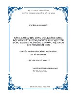 Nâng cao sự hài lòng của khách hàng đối với chất lượng dịch vụ cho vay tiêu dùng tại ngân hàng thương mại cổ phần công thương việt nam chi nhánh sài gòn 