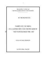 Nghiên cứu tác động của lạm phát đến tăng trưởng kinh tế ở việt nam giai đoạn 1986   2013 