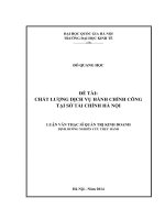 Chất lượng dịch vụ hành chính công tại sở tài chính hà nội    