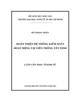 Hoàn thiện hệ thống kiểm soát hoạt động tại viễn thông tây ninh 