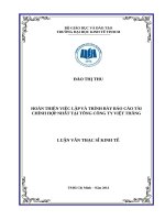 Hoàn thiện việc lập và trình bày báo cáo tài chính hợp nhất tại công ty việt thắng 