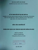 Nghiên cứu quy hoạch môi trường cấp huyện, ứng dụng cho các huyện đặc trưng (thường xuân, thọ xuân, hậu lộc) của tỉnh thanh hóa phương pháp luận và quy trình quy hoạch môi trường cấp huyện  