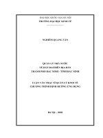 Quản lý nhà nước về đất đai trên địa bàn thành phố bắc ninh, tỉnh bắc ninh     
