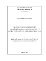 Phát triển dịch vụ thẻ quốc tế tại ngân hàng thương mại cổ phần đầu tư và phát triển việt nam  chi nhánh thăng long 
