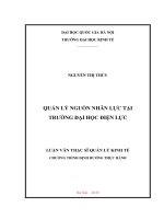 Quản lý nguồn nhân lực tai trường đại học điện lực   