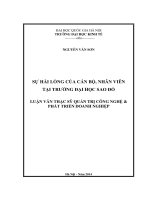 Sự hài lòng của cán bộ, nhân viên tại trường đại học sao đỏ   