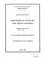 Kinh tế hợp tác xã ở hà nội thực trạng và giải pháp   chính trị  