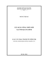 Xây dựng nông thôn mới tại tỉnh quảng bình   