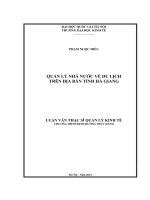 Quản lý nhà nước về du lịch trên địa bàn tỉnh hà giang   