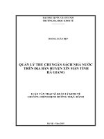 Quản lý thu chi ngân sách nhà nước trên địa bàn huyện xín mần tỉnh hà giang   