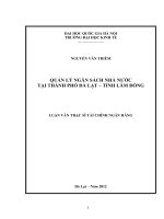 Quản lý ngân sách nhà nước tại thành phố đà lạt   tỉnh lâm đồng m u 