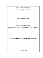 Phân tích tài chính công ty cổ phần tư vấn thiết kế viettel    