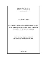 Quản lý nhân lực tại mobifone thành phố hà nội 3 – công ty dịch vụ mobifone khu vực 1 – chi nhánh tổng công ty viễn thông mobifone    