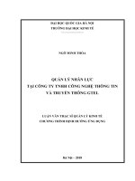 Quản lý nhân lực tại công ty TNHH công nghệ thông tin và truyền thông gtel    