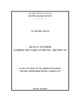 Quản lý tài chính tại bệnh viện y học cổ truyền – bộ công an    