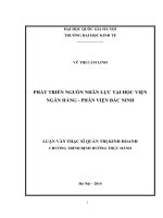Phát triển nguồn nhân lực tại học viện ngân hàng  phân viện bắc ninh    