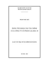 Phân tích báo cáo tài chính của công ty cổ phần lilama 10 