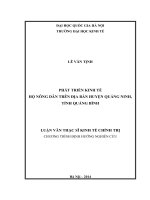 Phát triển kinh tế hộ nông dân trên địa bàn huyện quảng ninh tỉnh quảng bình   khoa học xã hội và hành vi kinh tế 01 