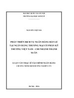Phát triển dịch vụ ngân hàng bán lẻ tại ngân hàng thương mại cổ phần kỹ thương việt nam   chi nhánh thanh xuân   
