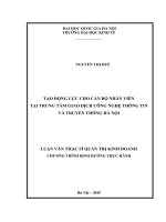 Tạo động lực cho cán bộ nhân viên tại trung tâm giao dịch công nghệ thông tin và truyền thông hà nội    